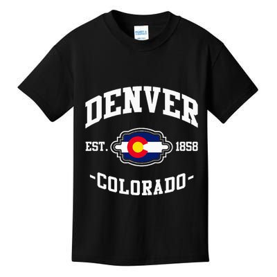 Denver Colorado Est 1858 State Flag Home Pride Kids T-Shirt