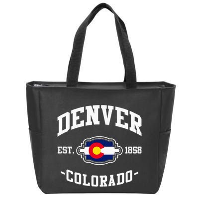 Denver Colorado Est 1858 State Flag Home Pride Zip Tote Bag
