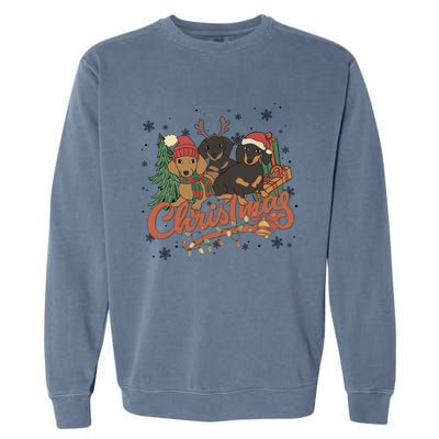 Dachsunds Christmas Funny Dog Lover Christmas Dog Mom Great Gift Cool Gift Garment-Dyed Sweatshirt