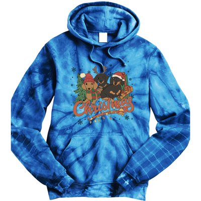 Dachsunds Christmas Funny Dog Lover Christmas Dog Mom Great Gift Cool Gift Tie Dye Hoodie