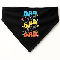 Dad Colorful Floral Retro Hippie USA-Made Doggie Bandana