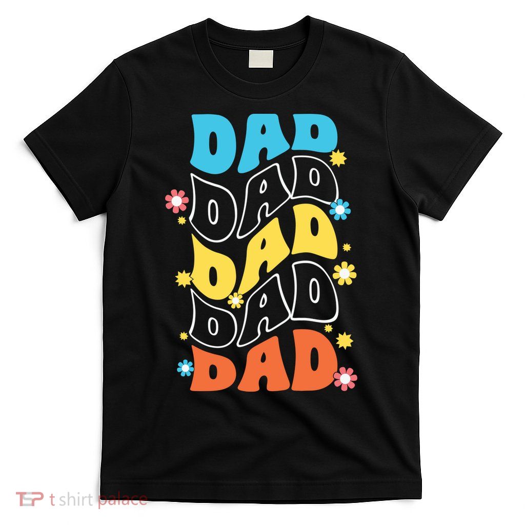 Dad Colorful Floral Retro Hippie T-Shirt
