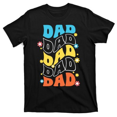 Dad Colorful Floral Retro Hippie T-Shirt