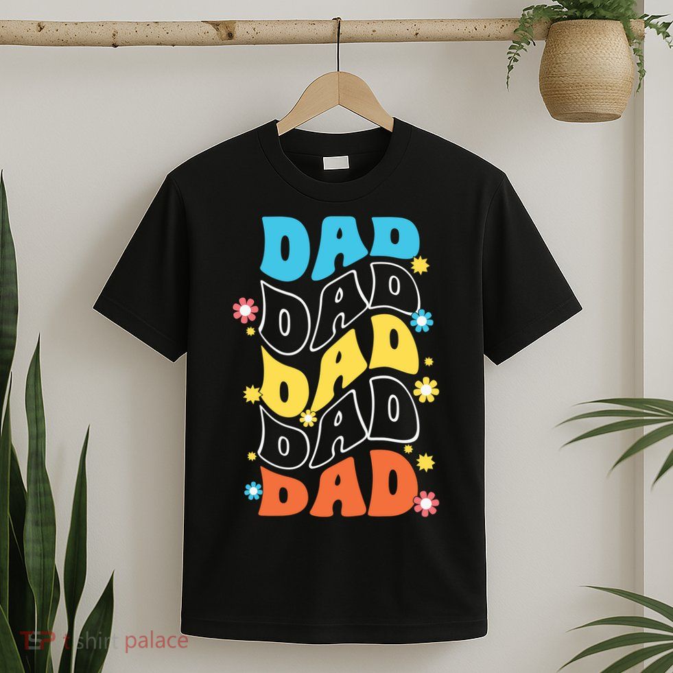 Dad Colorful Floral Retro Hippie T-Shirt