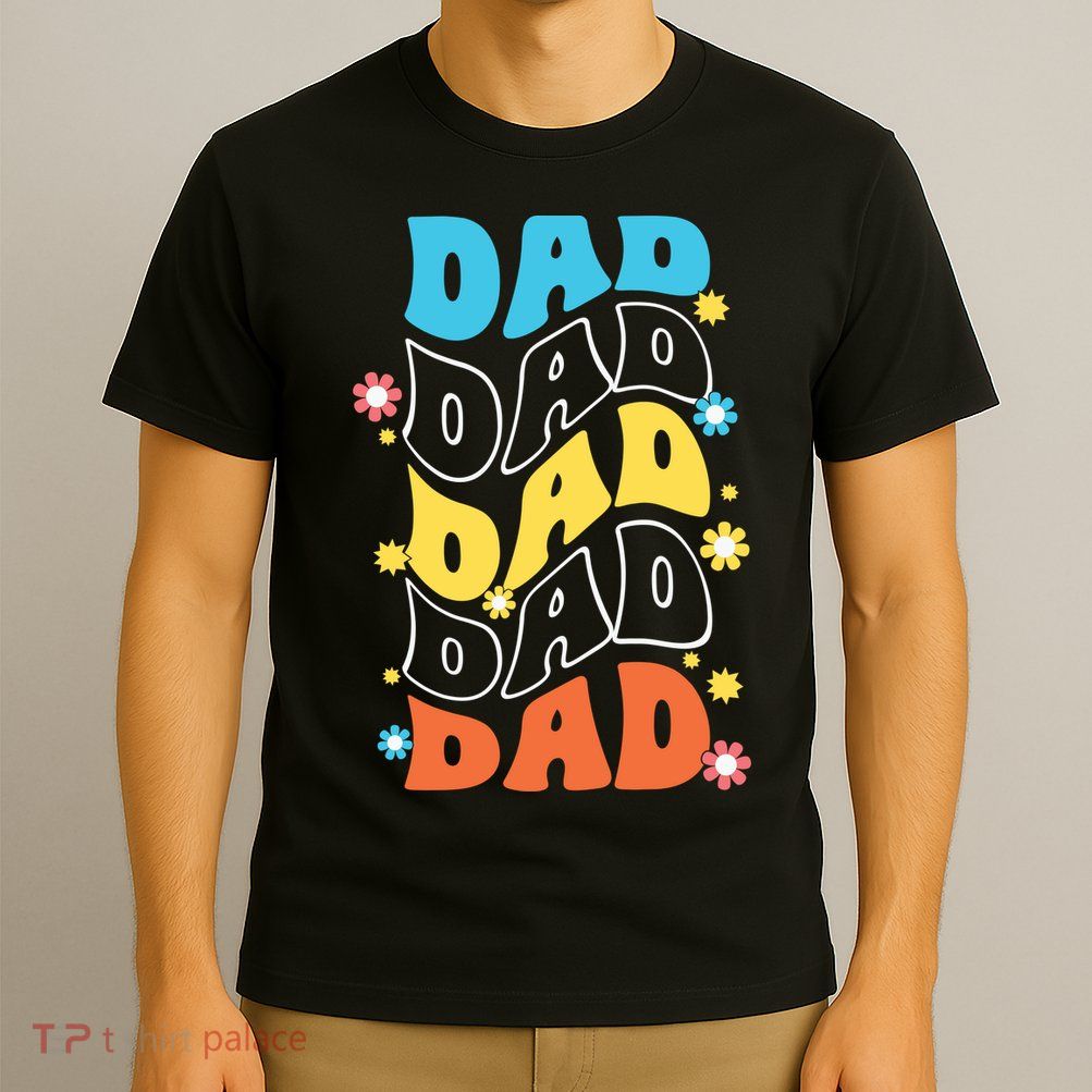 Dad Colorful Floral Retro Hippie T-Shirt