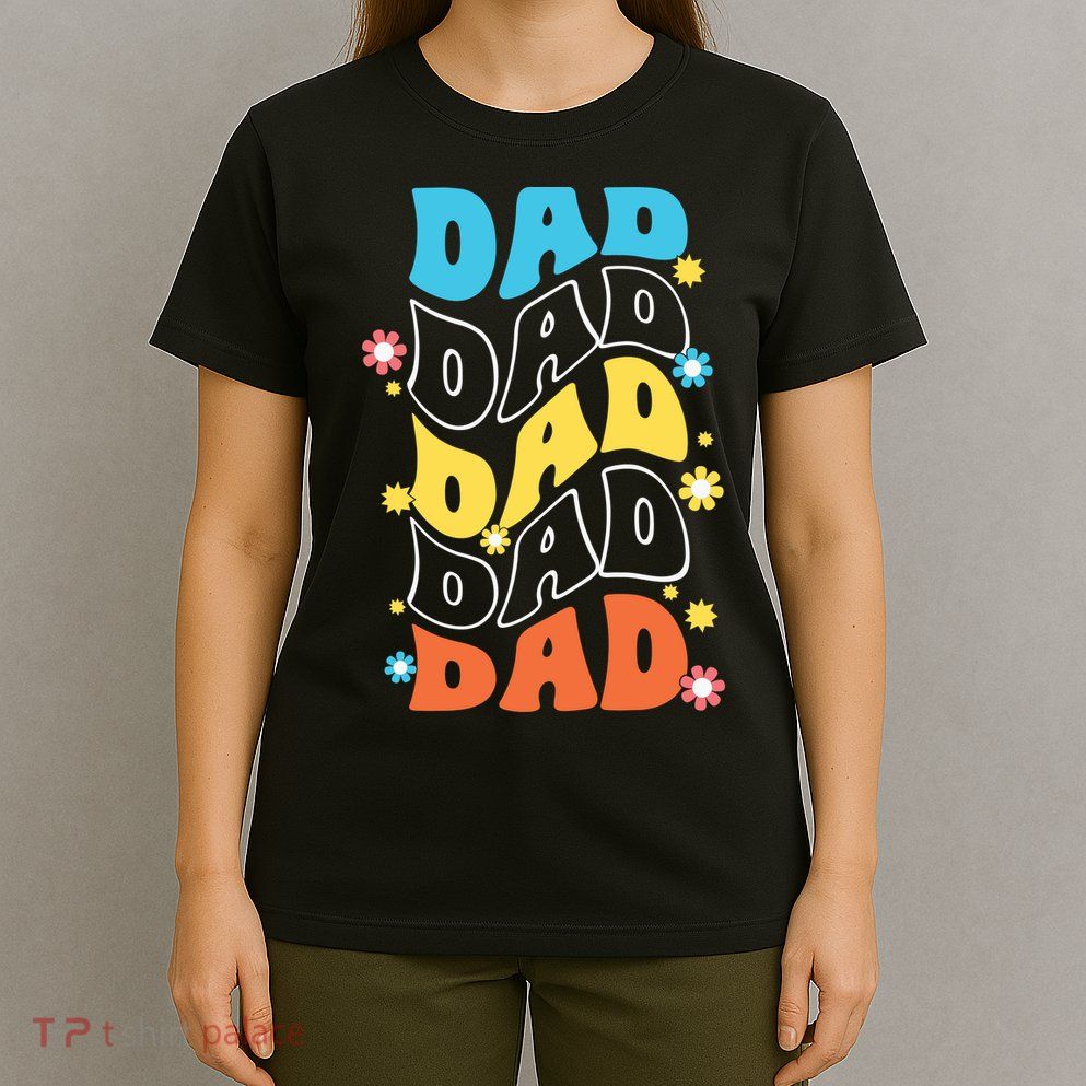 Dad Colorful Floral Retro Hippie T-Shirt