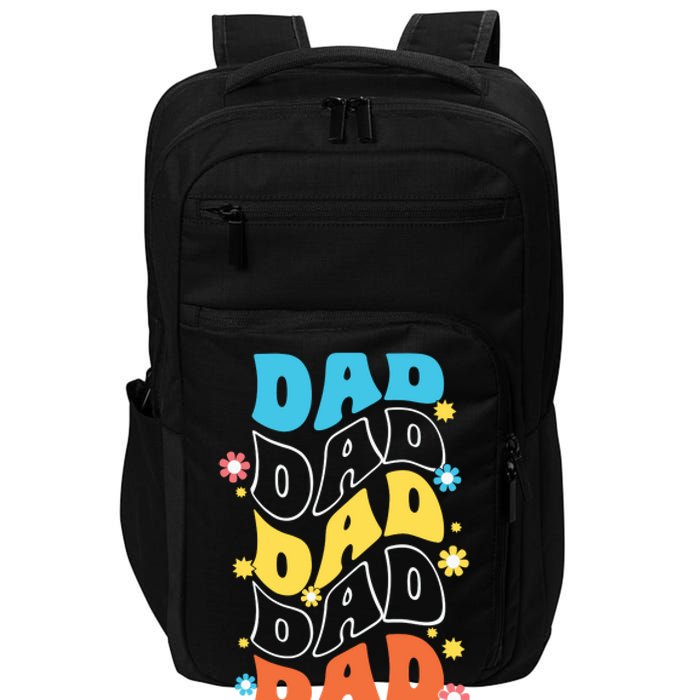 Dad Colorful Floral Retro Hippie Impact Tech Backpack