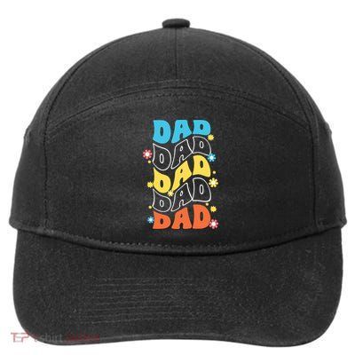 Dad Colorful Floral Retro Hippie 7-Panel Snapback Hat