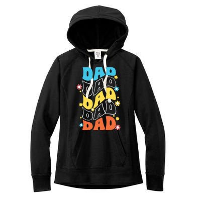 Dad Colorful Floral Retro Hippie Women's Fleece Hoodie