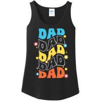 Dad Colorful Floral Retro Hippie Ladies Essential Tank