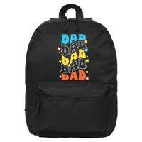 Dad Colorful Floral Retro Hippie 16 in Basic Backpack