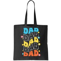 Dad Colorful Floral Retro Hippie Tote Bag