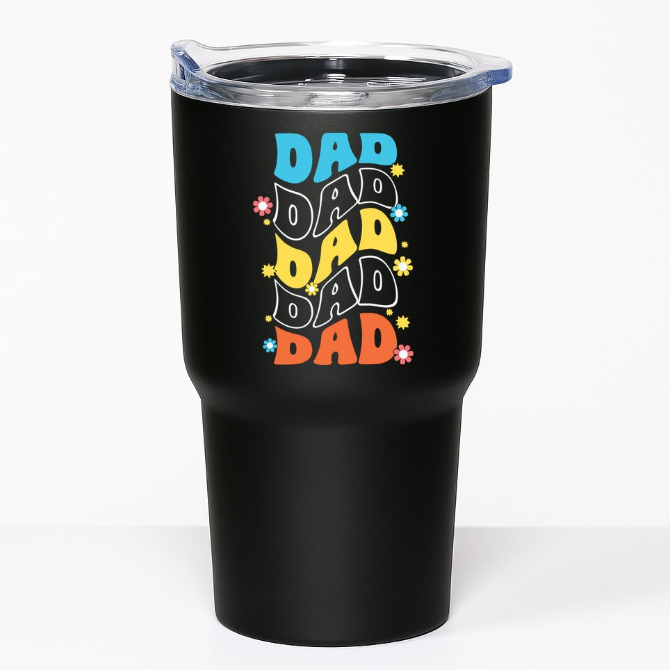 Dad Colorful Floral Retro Hippie Tumbler