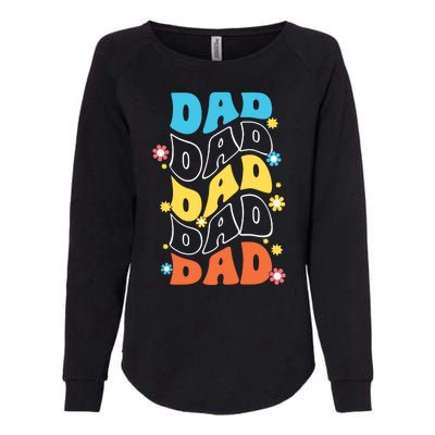 Dad Colorful Floral Retro Hippie Womens California Wash Sweatshirt