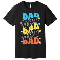 Dad Colorful Floral Retro Hippie Premium T-Shirt
