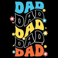 Dad Colorful Floral Retro Hippie Premium T-Shirt