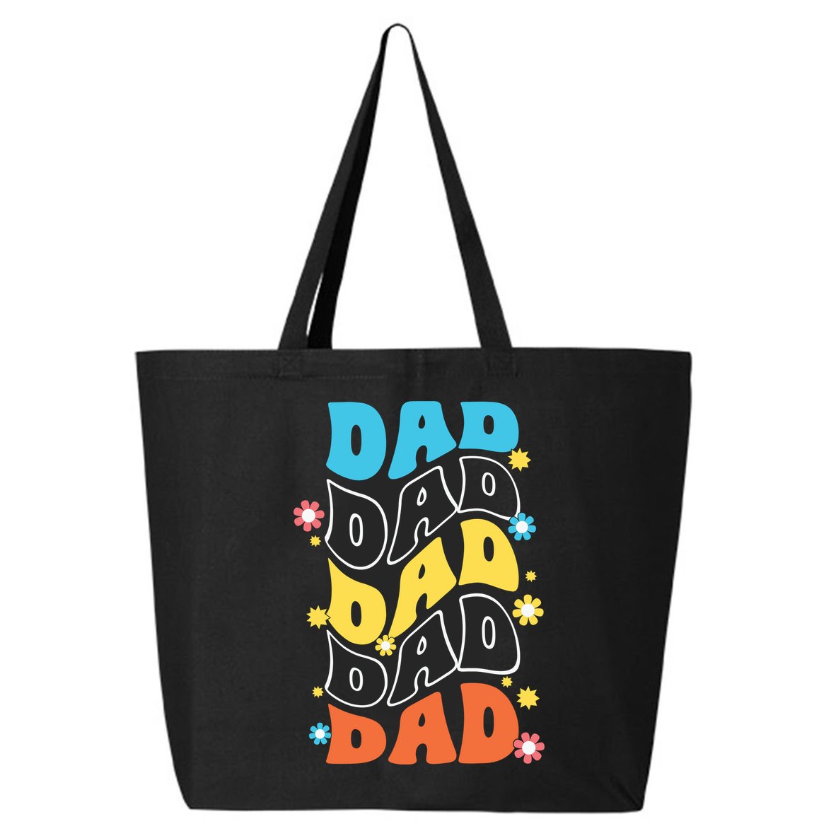 Dad Colorful Floral Retro Hippie 25L Jumbo Tote
