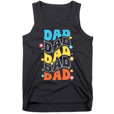 Dad Colorful Floral Retro Hippie Tank Top