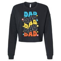 Dad Colorful Floral Retro Hippie Cropped Pullover Crew