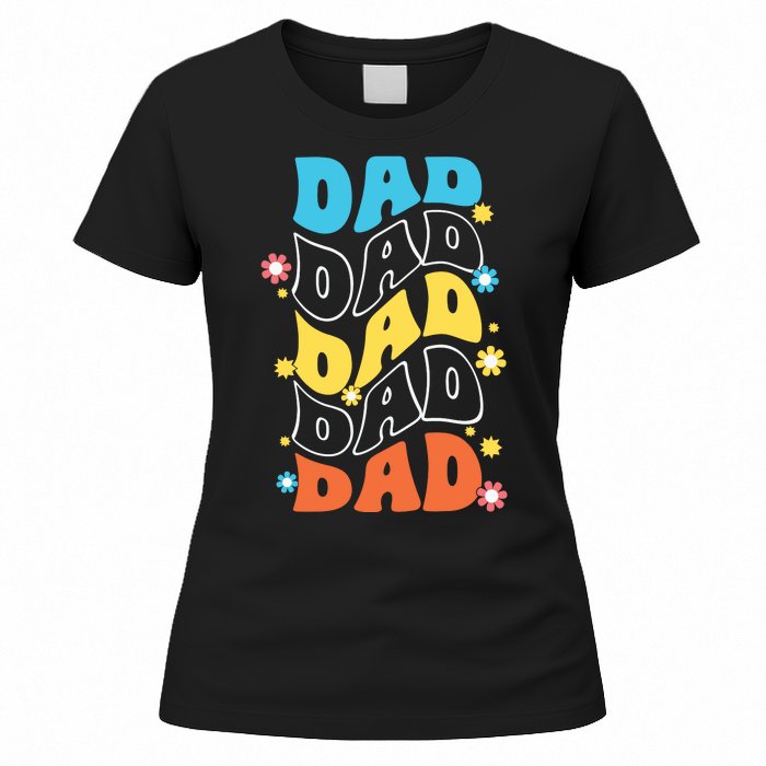 Dad Colorful Floral Retro Hippie Women's T-Shirt