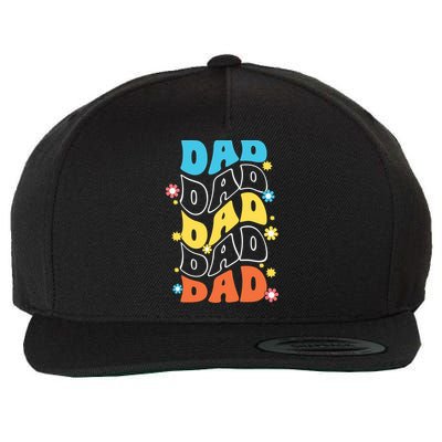 Dad Colorful Floral Retro Hippie Wool Snapback Cap