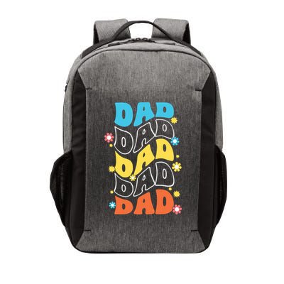 Dad Colorful Floral Retro Hippie Vector Backpack