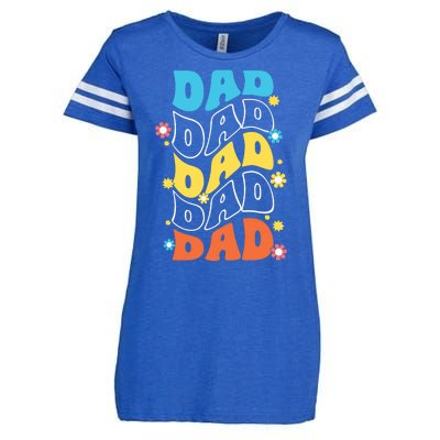 Dad Colorful Floral Retro Hippie Enza Ladies Jersey Football T-Shirt