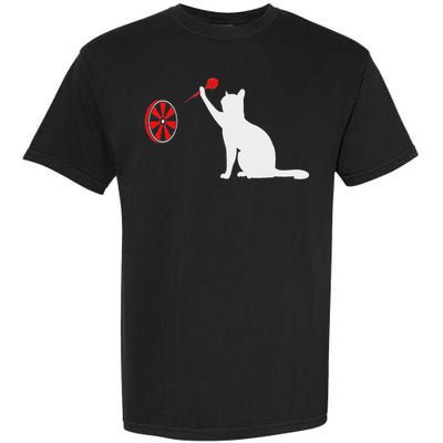 Darts Cat Funny Dart Throwing Cat Dart And Cat Lover Garment-Dyed Heavyweight T-Shirt