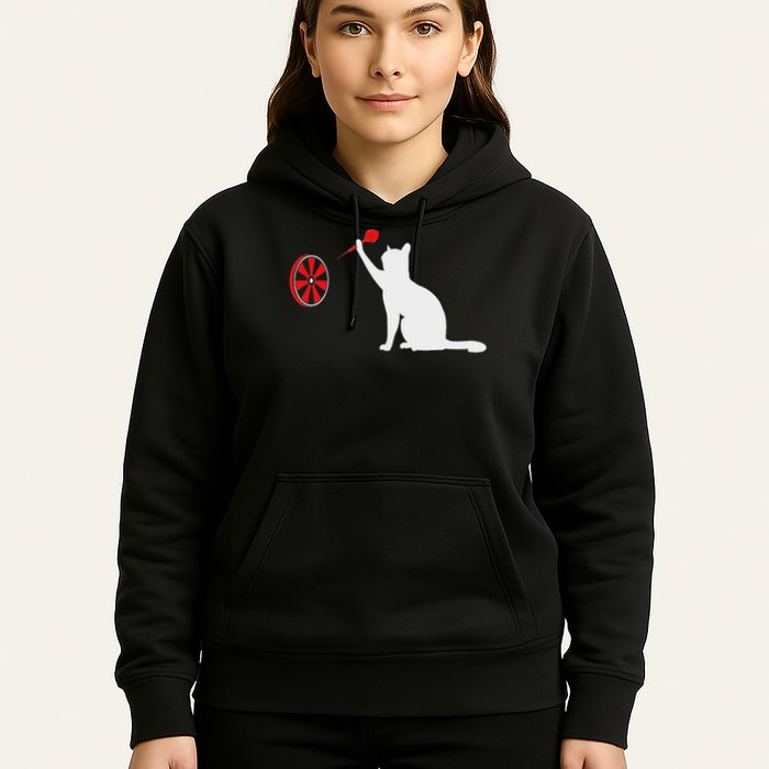 Darts Cat Funny Dart Throwing Cat Dart And Cat Lover Hoodie