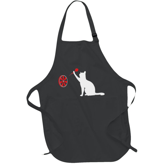 Darts Cat Funny Dart Throwing Cat Dart And Cat Lover Apron