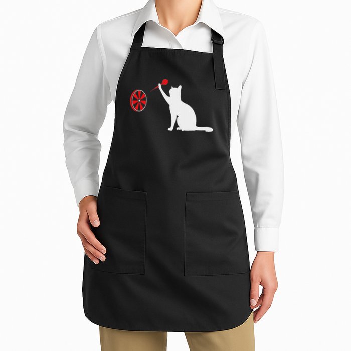 Darts Cat Funny Dart Throwing Cat Dart And Cat Lover Apron