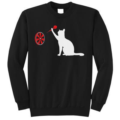 Darts Cat Funny Dart Throwing Cat Dart And Cat Lover Sweatshirt