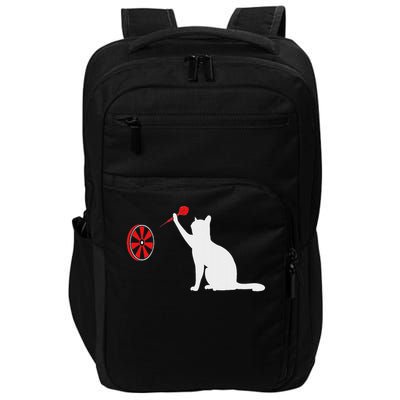 Darts Cat Funny Dart Throwing Cat Dart And Cat Lover Impact Tech Backpack