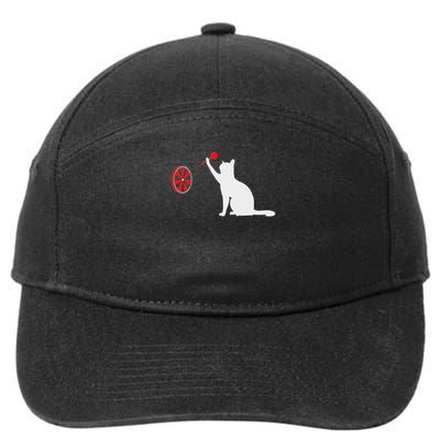 Darts Cat Funny Dart Throwing Cat Dart And Cat Lover 7-Panel Snapback Hat