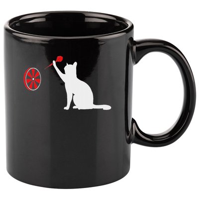Darts Cat Funny Dart Throwing Cat Dart And Cat Lover 11oz C Handle Ceramic Mug