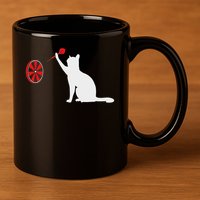 Darts Cat Funny Dart Throwing Cat Dart And Cat Lover 11oz C Handle Ceramic Mug