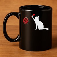 Darts Cat Funny Dart Throwing Cat Dart And Cat Lover 11oz C Handle Ceramic Mug