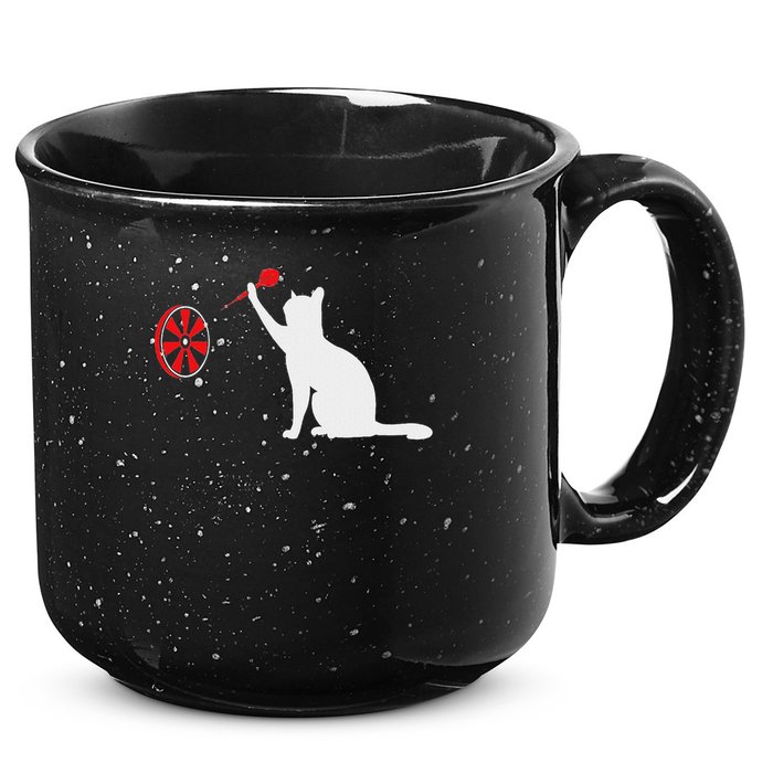Darts Cat Funny Dart Throwing Cat Dart And Cat Lover 15oz Campfire Ceramic Mug