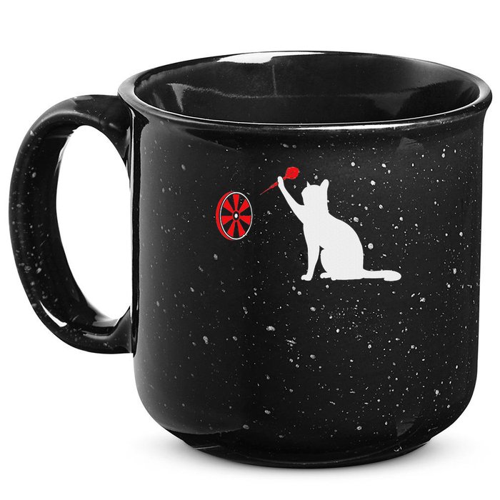 Darts Cat Funny Dart Throwing Cat Dart And Cat Lover 15oz Campfire Ceramic Mug