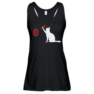 Darts Cat Funny Dart Throwing Cat Dart And Cat Lover Ladies Essential Flowy Tank