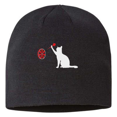 Darts Cat Funny Dart Throwing Cat Dart And Cat Lover Sustainable Beanie
