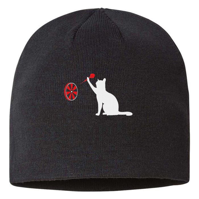 Darts Cat Funny Dart Throwing Cat Dart And Cat Lover Sustainable Beanie