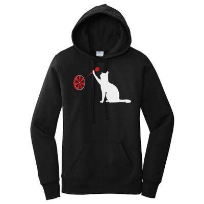 Darts Cat Funny Dart Throwing Cat Dart And Cat Lover Women's Pullover Hoodie