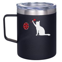 Darts Cat Funny Dart Throwing Cat Dart And Cat Lover 12oz Stainless Steel Coffee Mug