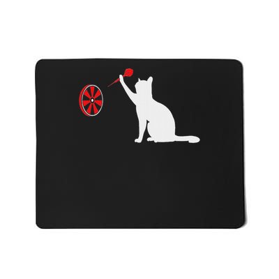 Darts Cat Funny Dart Throwing Cat Dart And Cat Lover Mousepad