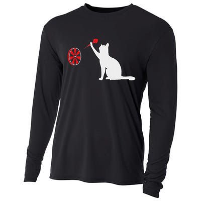 Darts Cat Funny Dart Throwing Cat Dart And Cat Lover Cooling Performance Long Sleeve Crew