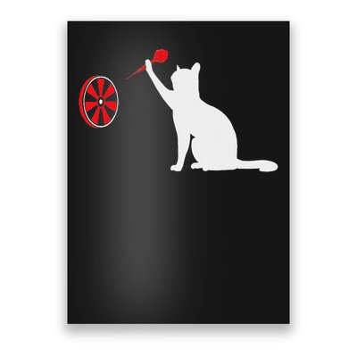 Darts Cat Funny Dart Throwing Cat Dart And Cat Lover Poster
