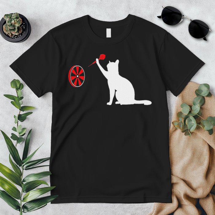 Darts Cat Funny Dart Throwing Cat Dart And Cat Lover Premium T-Shirt