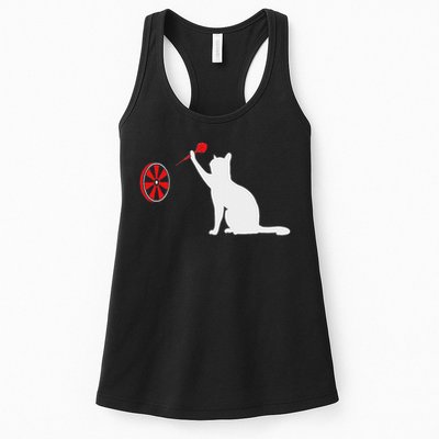 Darts Cat Funny Dart Throwing Cat Dart And Cat Lover Womens Tank Top