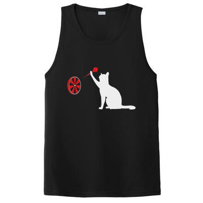 Darts Cat Funny Dart Throwing Cat Dart And Cat Lover PosiCharge Competitor Tank